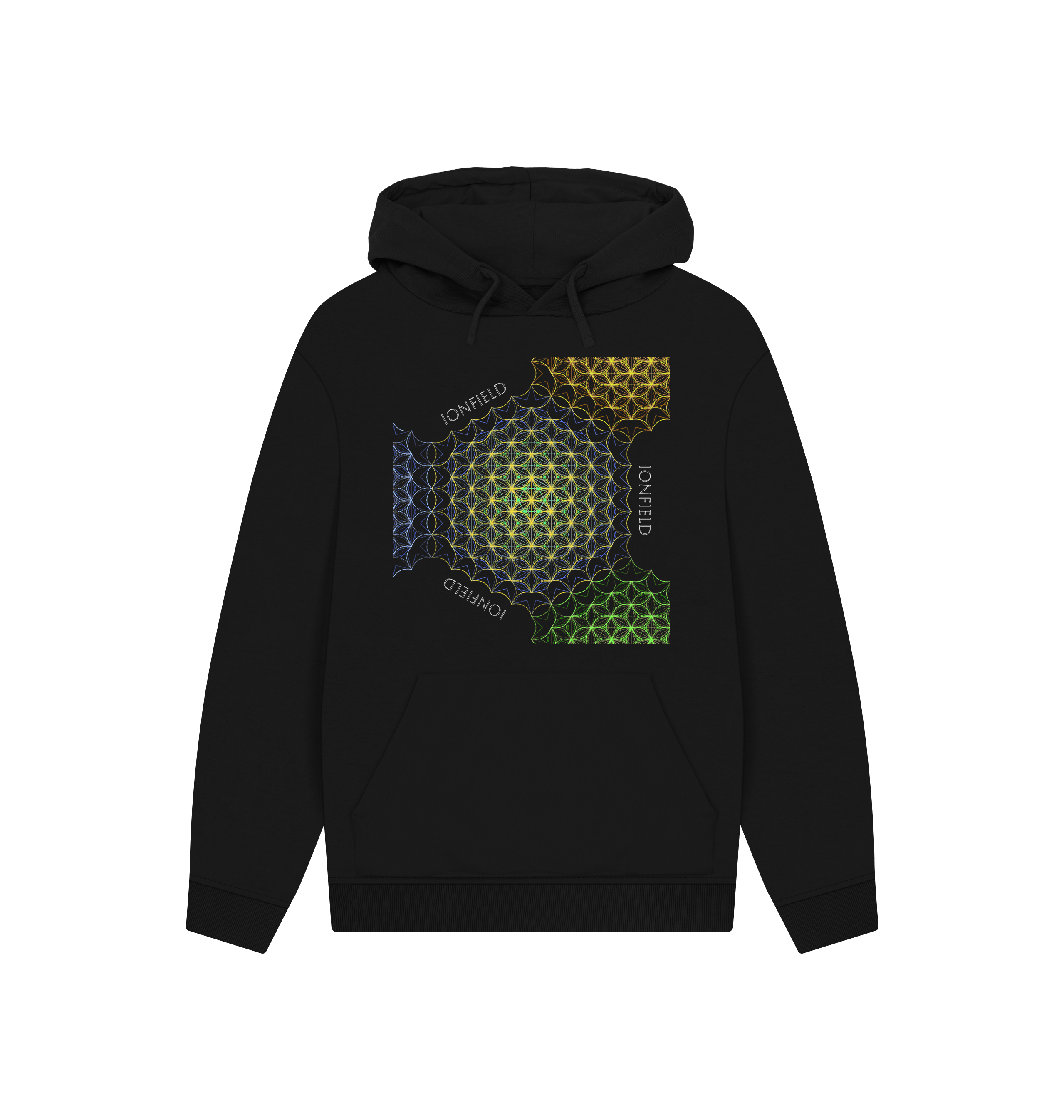 Black Printed Hoody Front