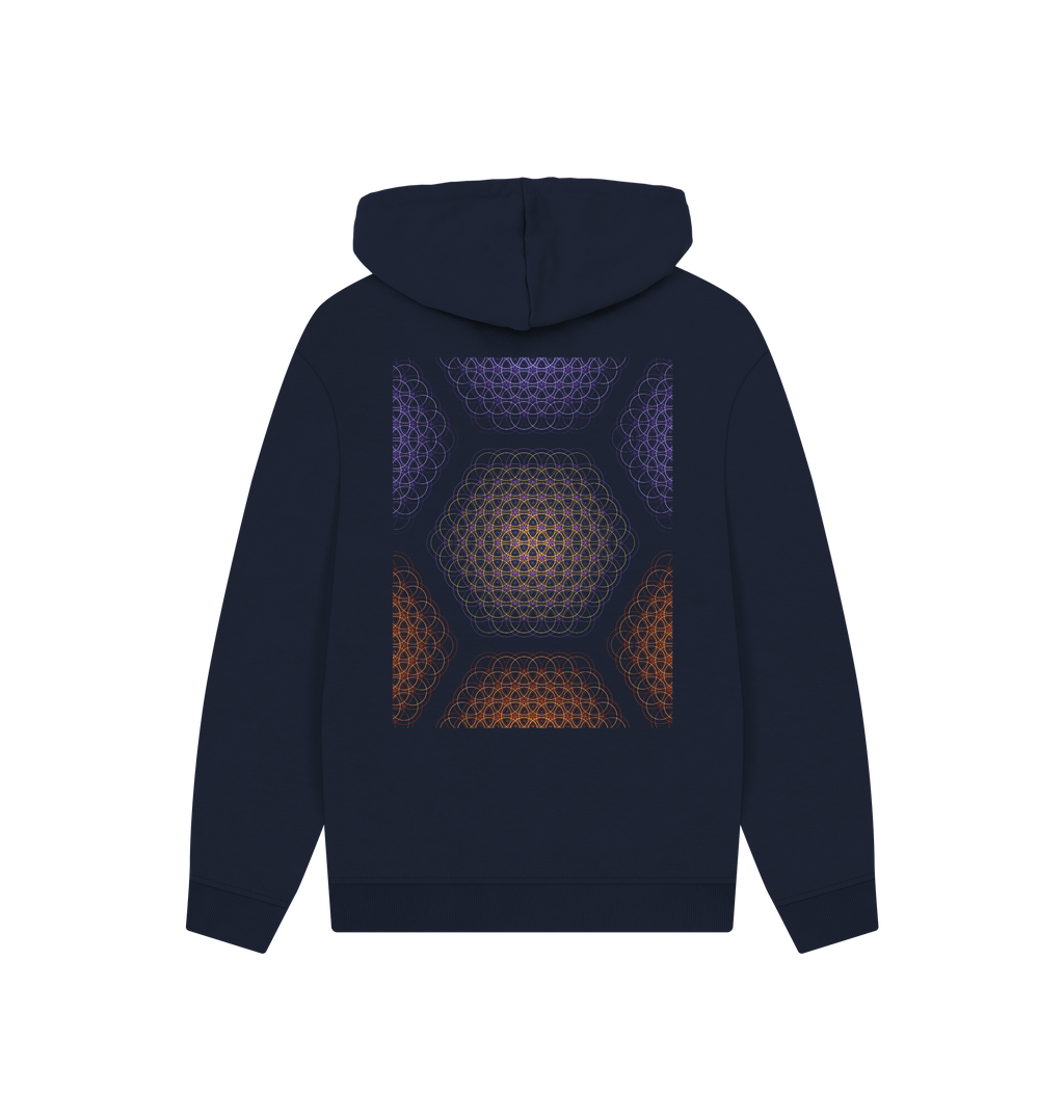 Navy Printed Hoody Back