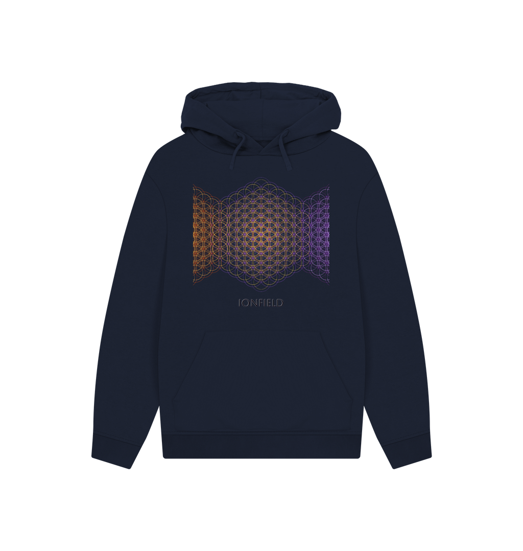 Navy Printed Hoody Front