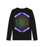 Black Printed Long Sleeve T Shirt Back