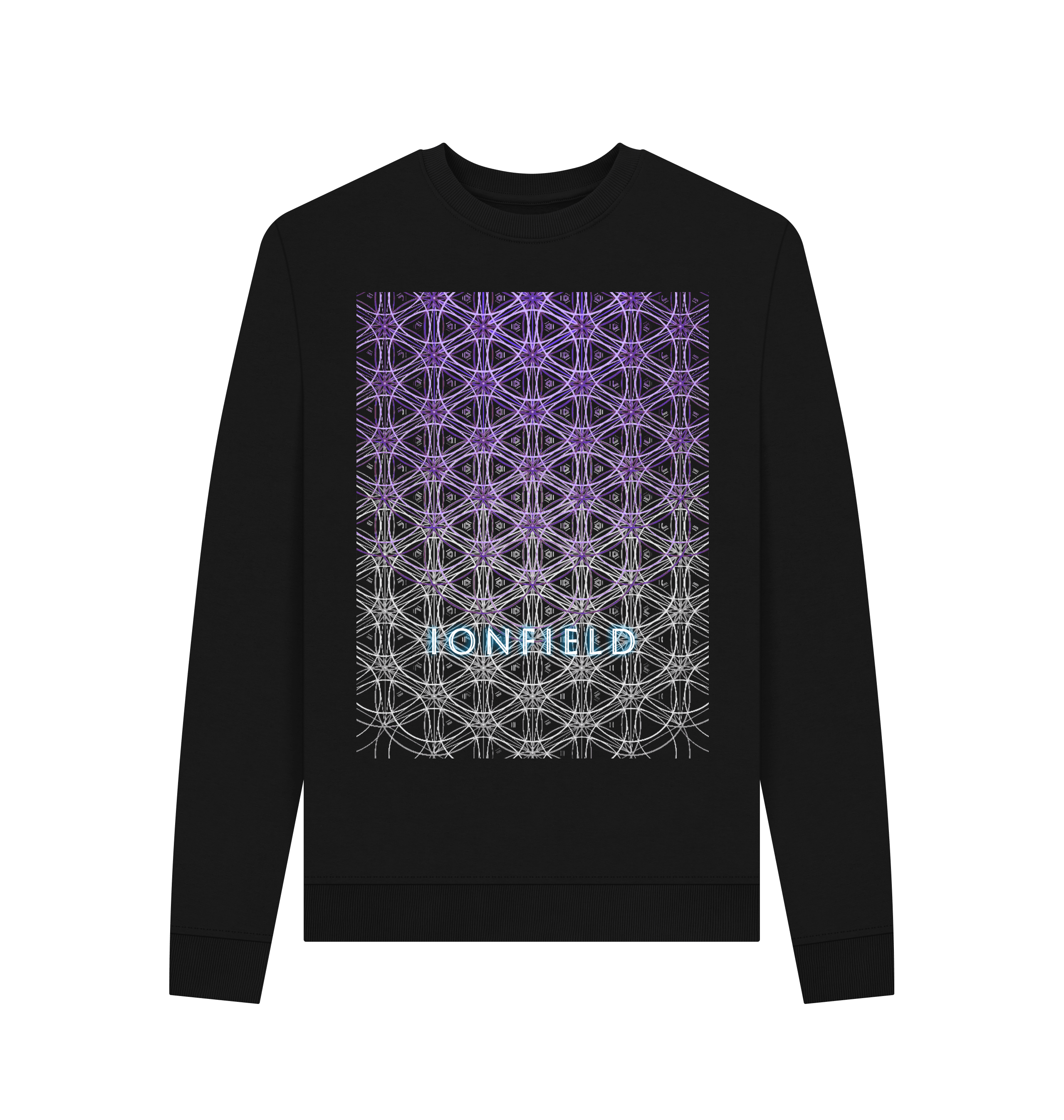 Black Printed Sweater Front