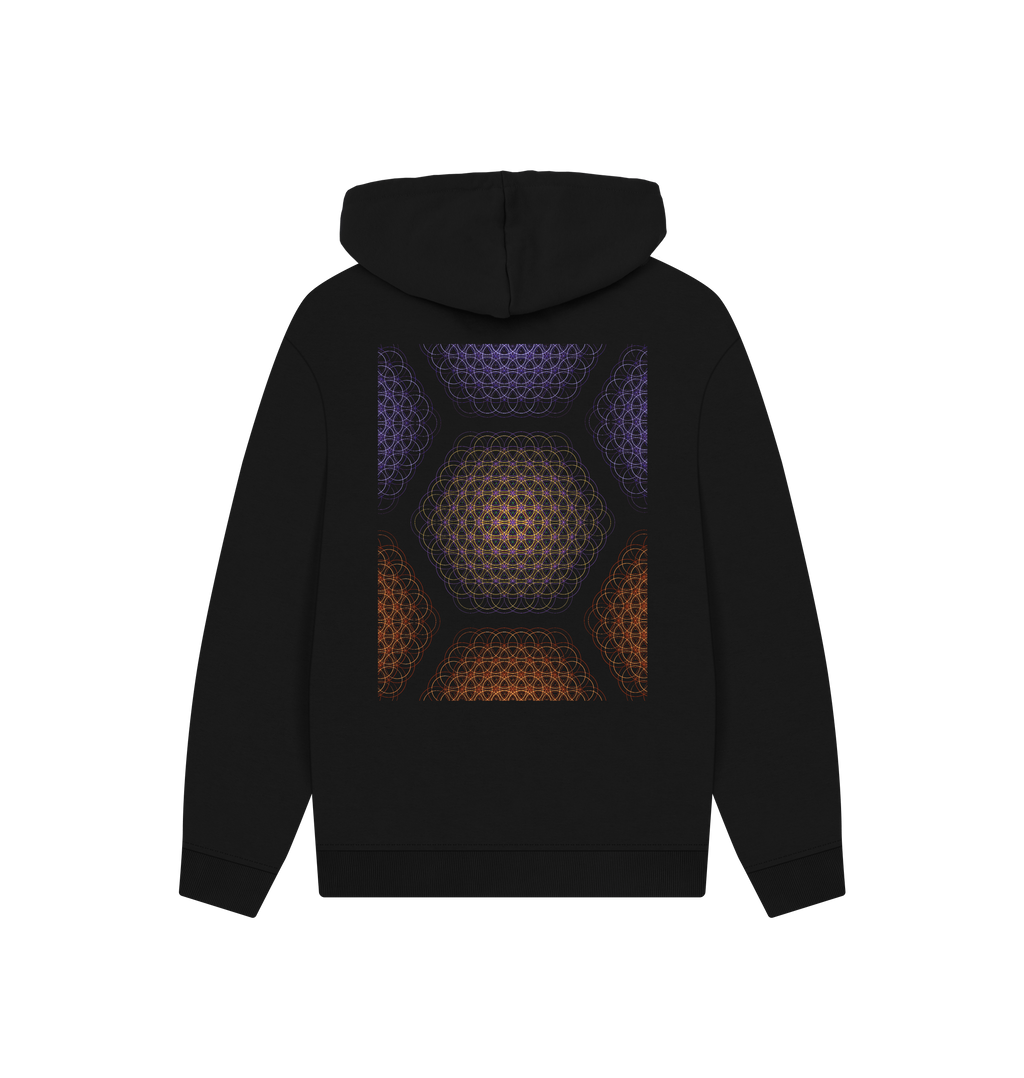 Black Printed Hoody Back