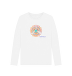 White Printed Long Sleeve T Shirt Front