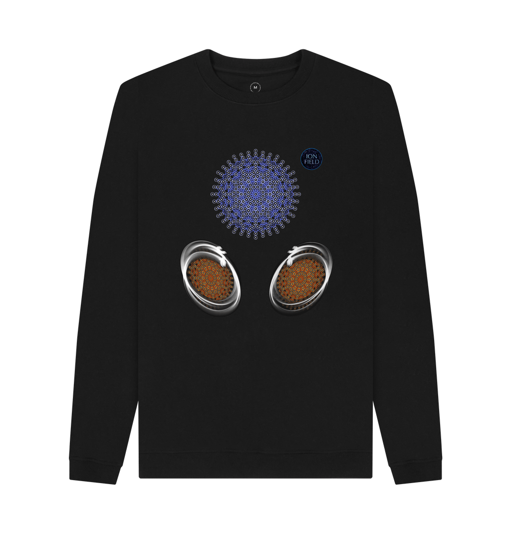 Black Recycled Printed Sweater Front