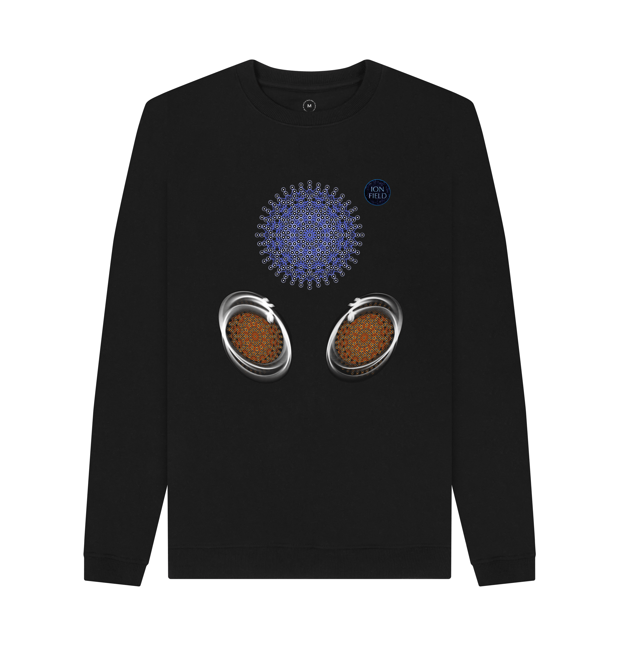 Black Recycled Printed Sweater Front