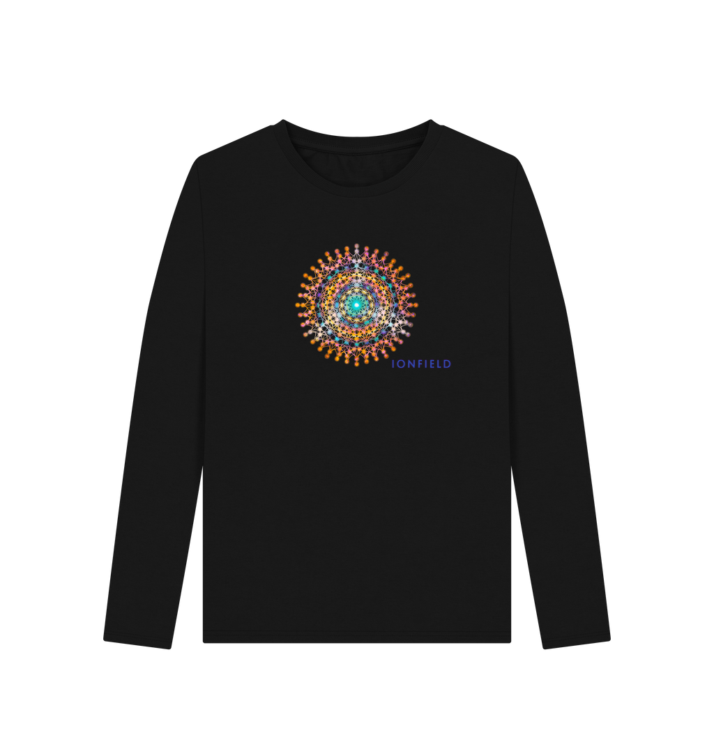 Black Printed Long Sleeve T Shirt Front