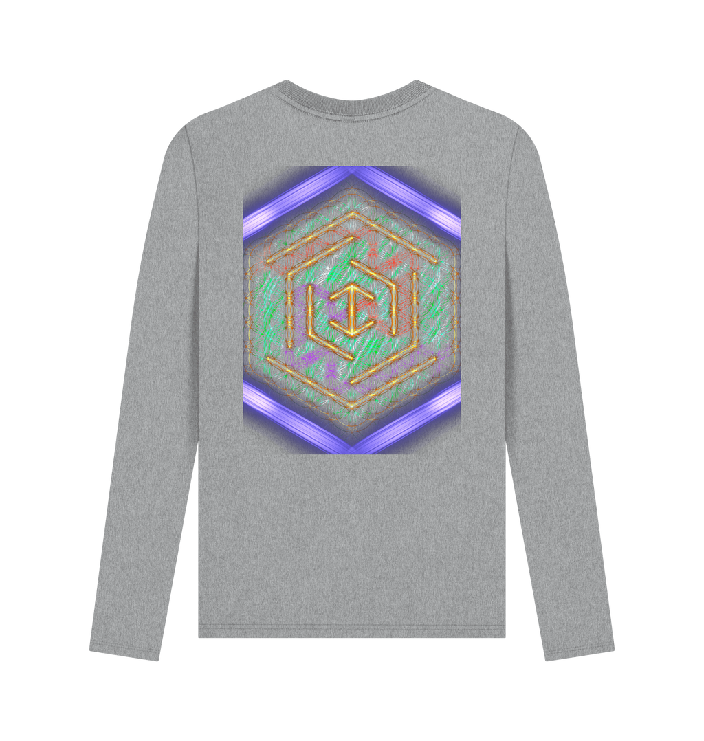 Athletic Grey Printed Long Sleeve T Shirt Back