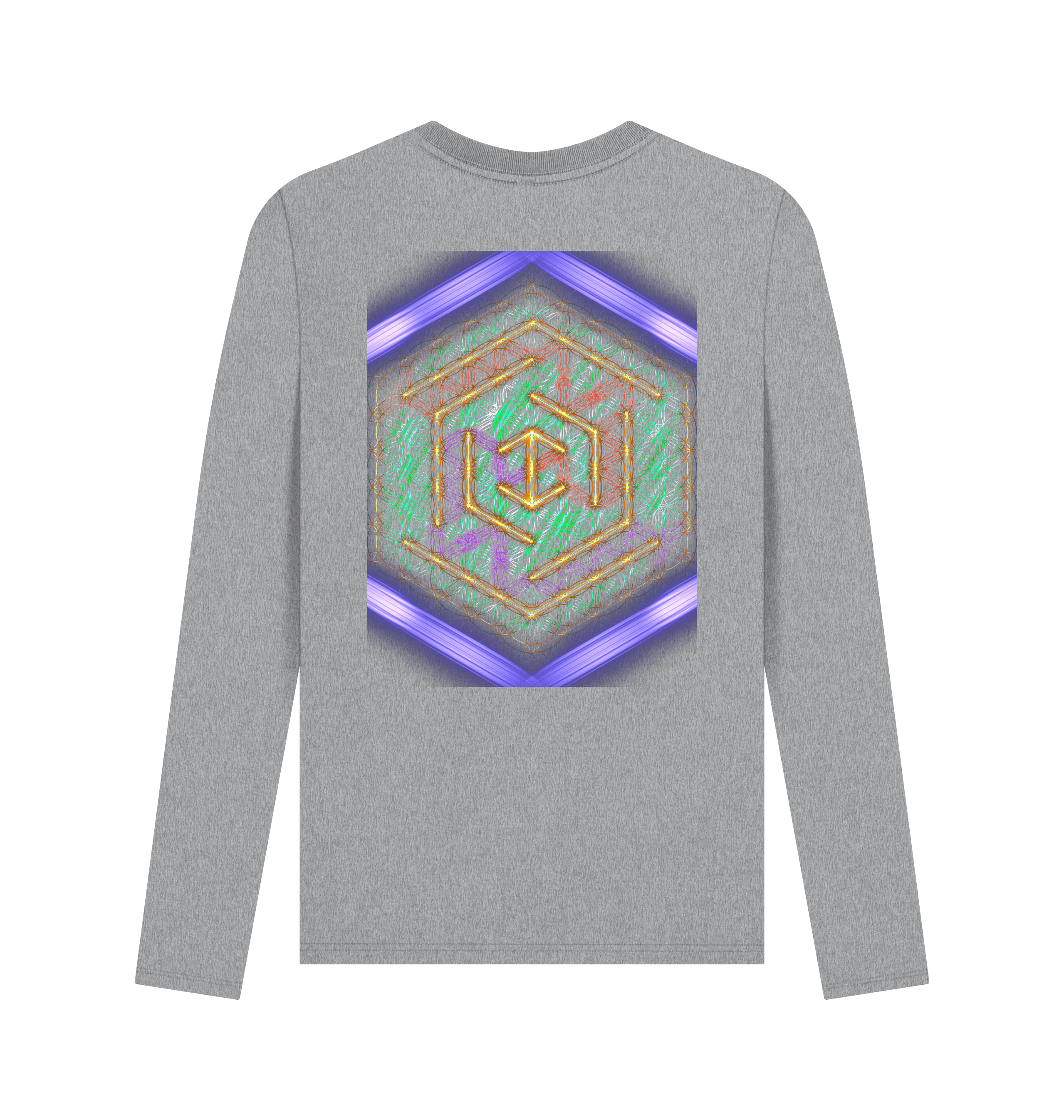Athletic Grey Printed Long Sleeve T Shirt Back