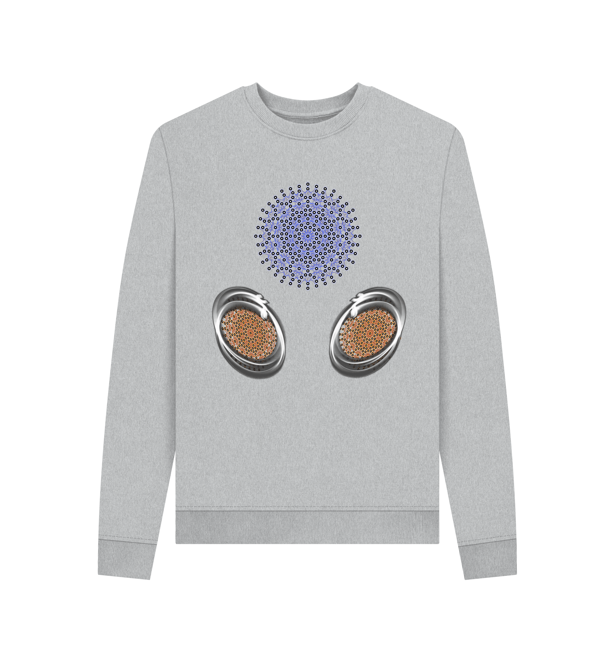Grey Recycled Printed Sweater Front