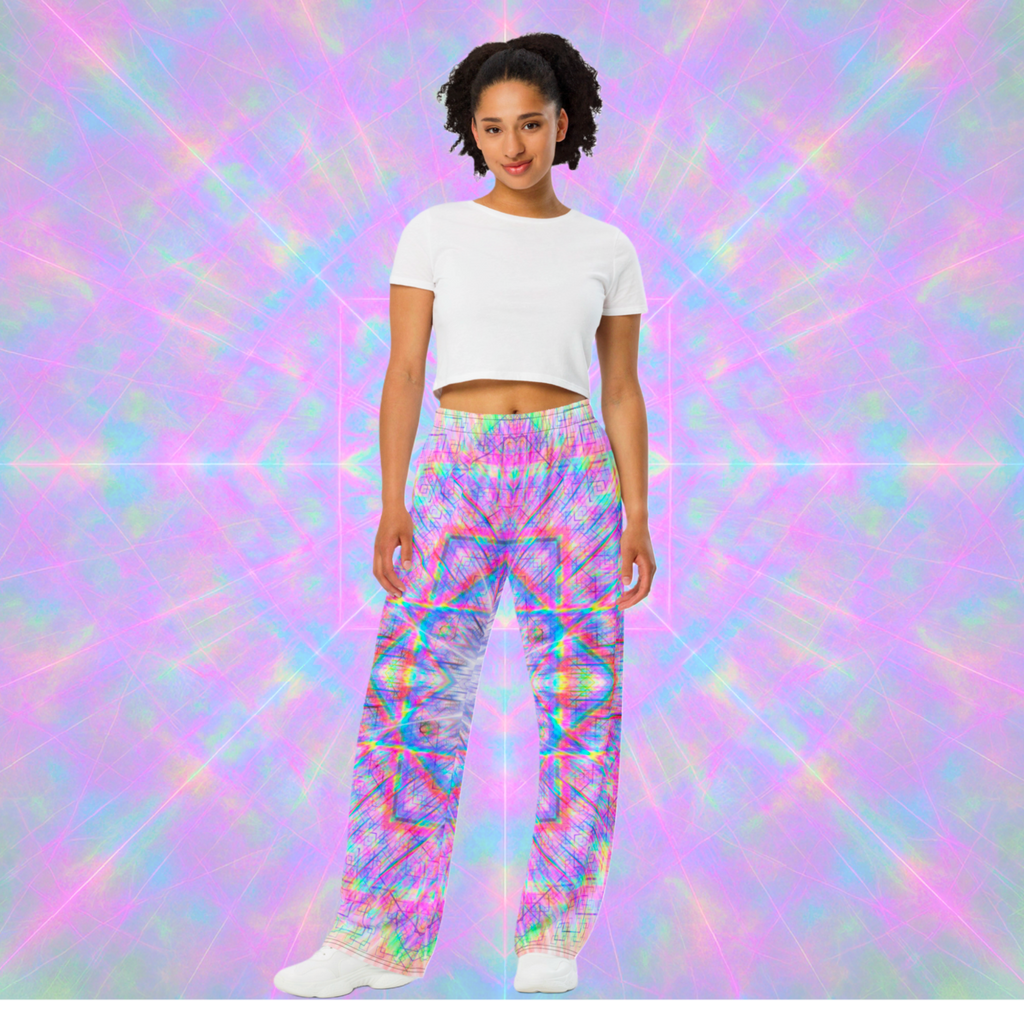 All-over print unisex wide-leg pants