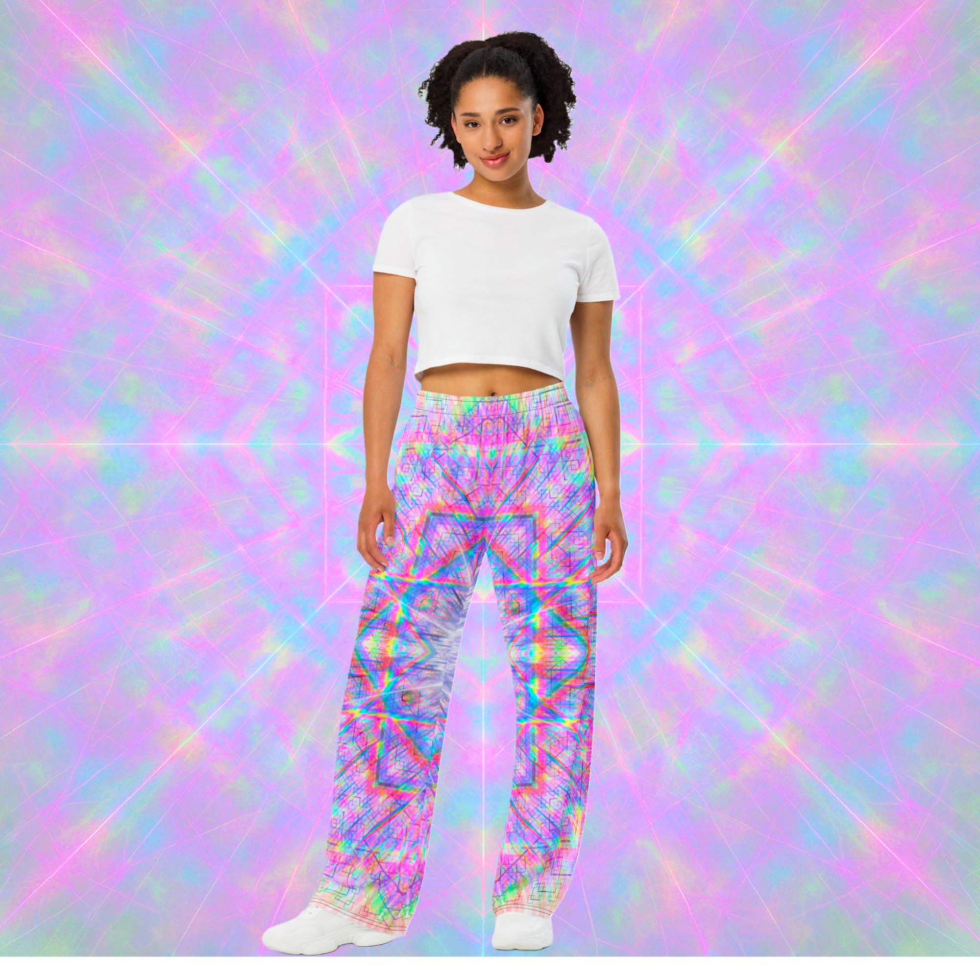 All-over print unisex wide-leg pants