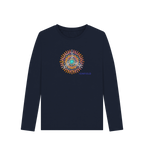Navy Blue Printed Long Sleeve T Shirt Front