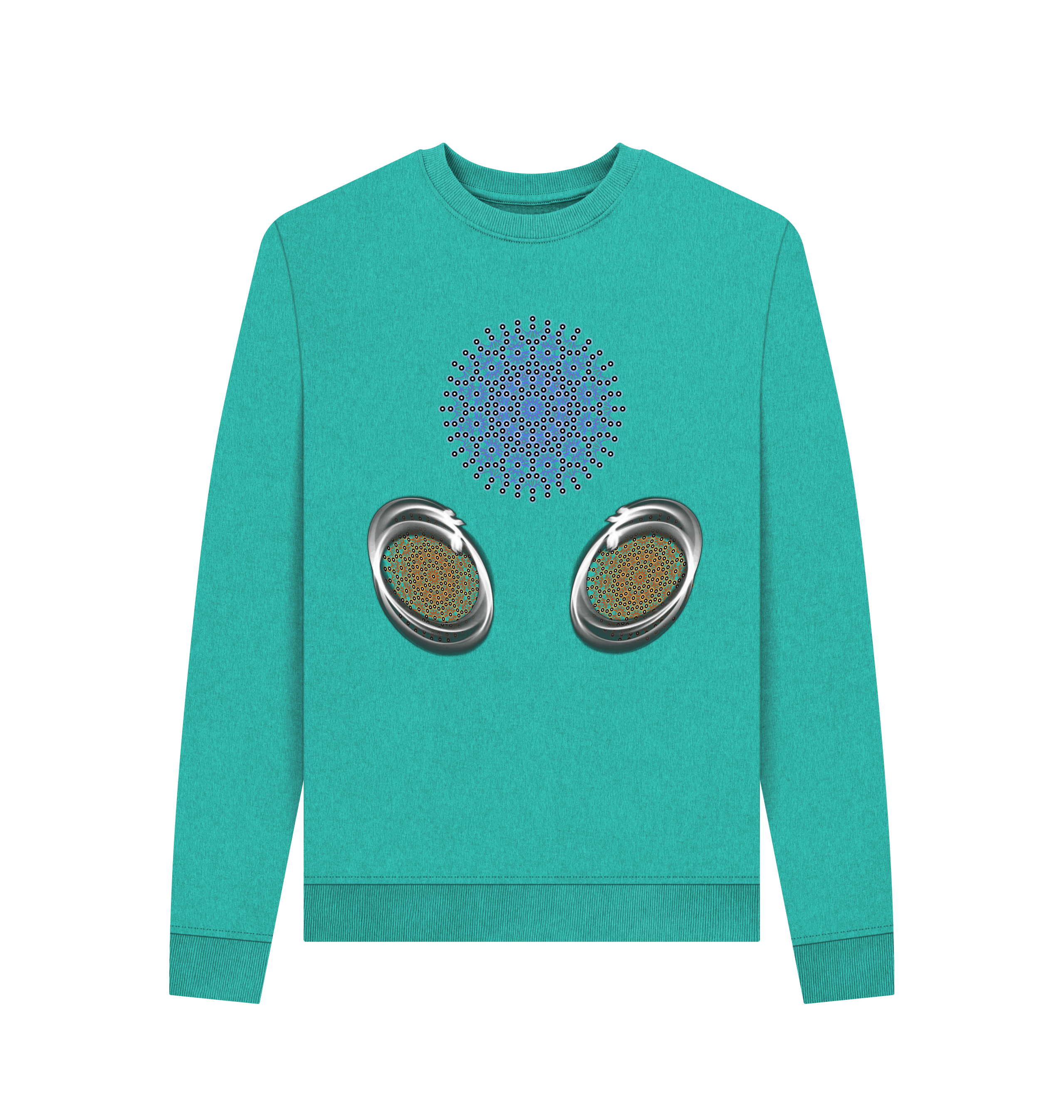Seagrass Green Recycled Printed Sweater Front