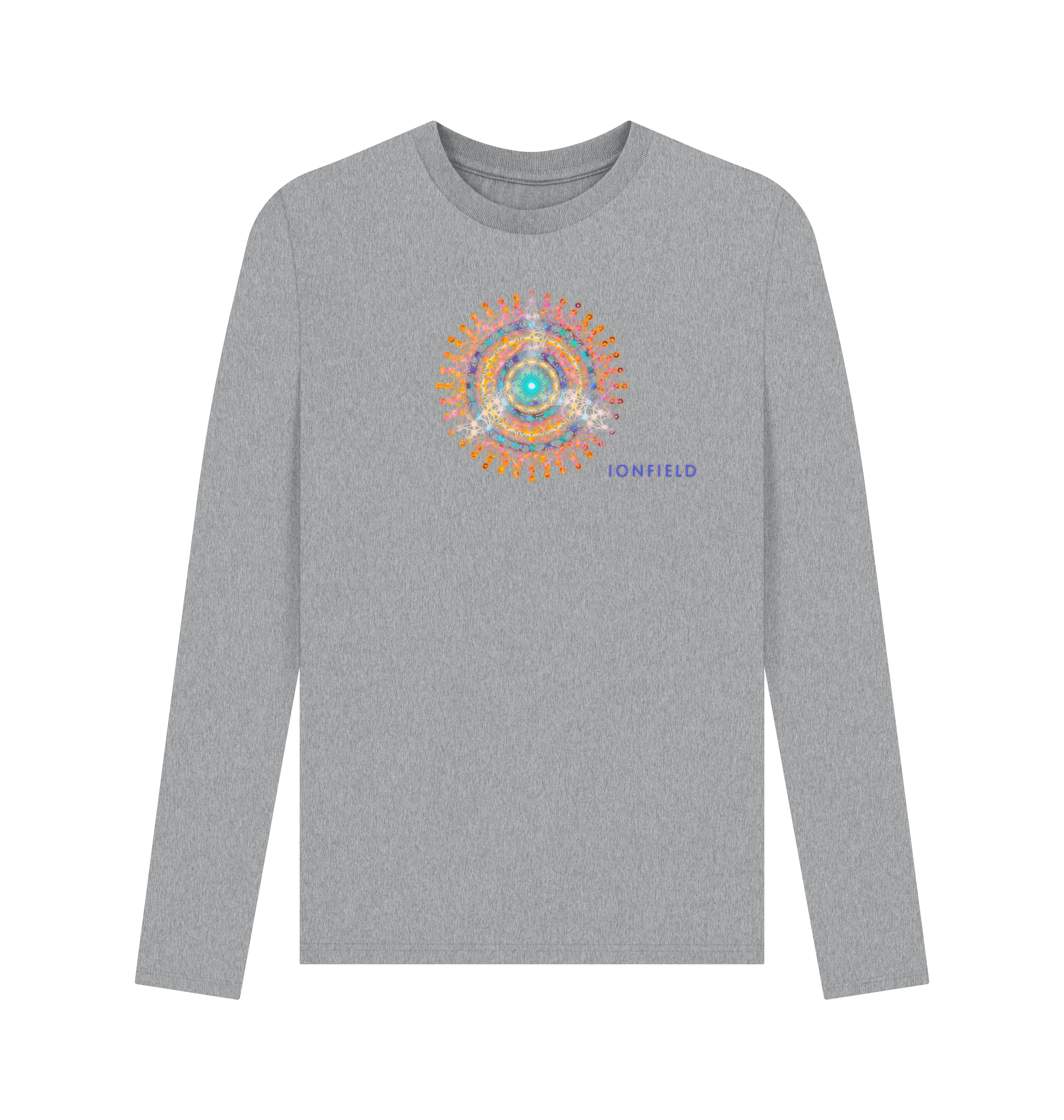 Athletic Grey Printed Long Sleeve T Shirt Front