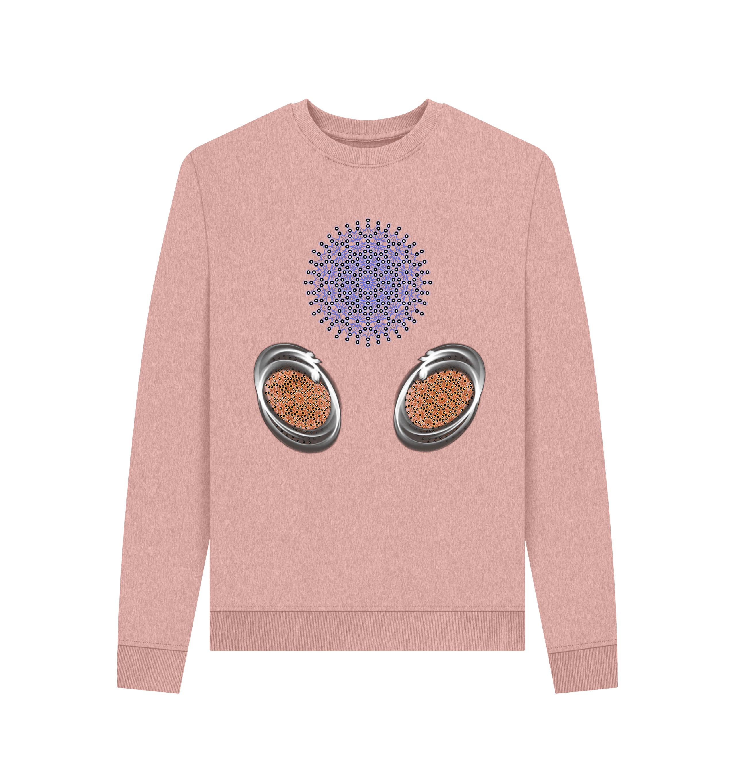 Sunset Pink Recycled Printed Sweater Front