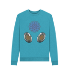Ocean Blue Recycled Printed Sweater Front