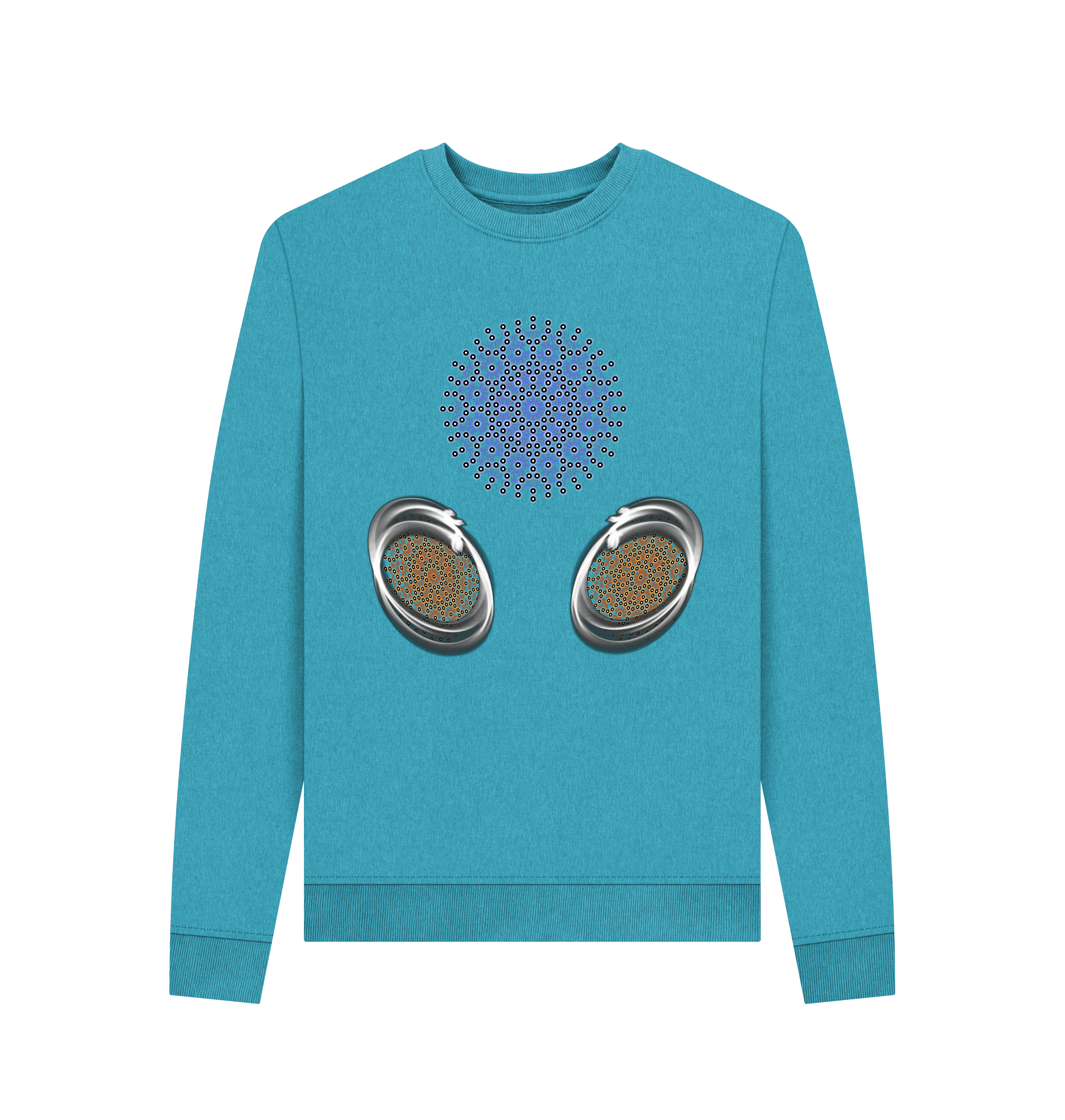 Ocean Blue Recycled Printed Sweater Front