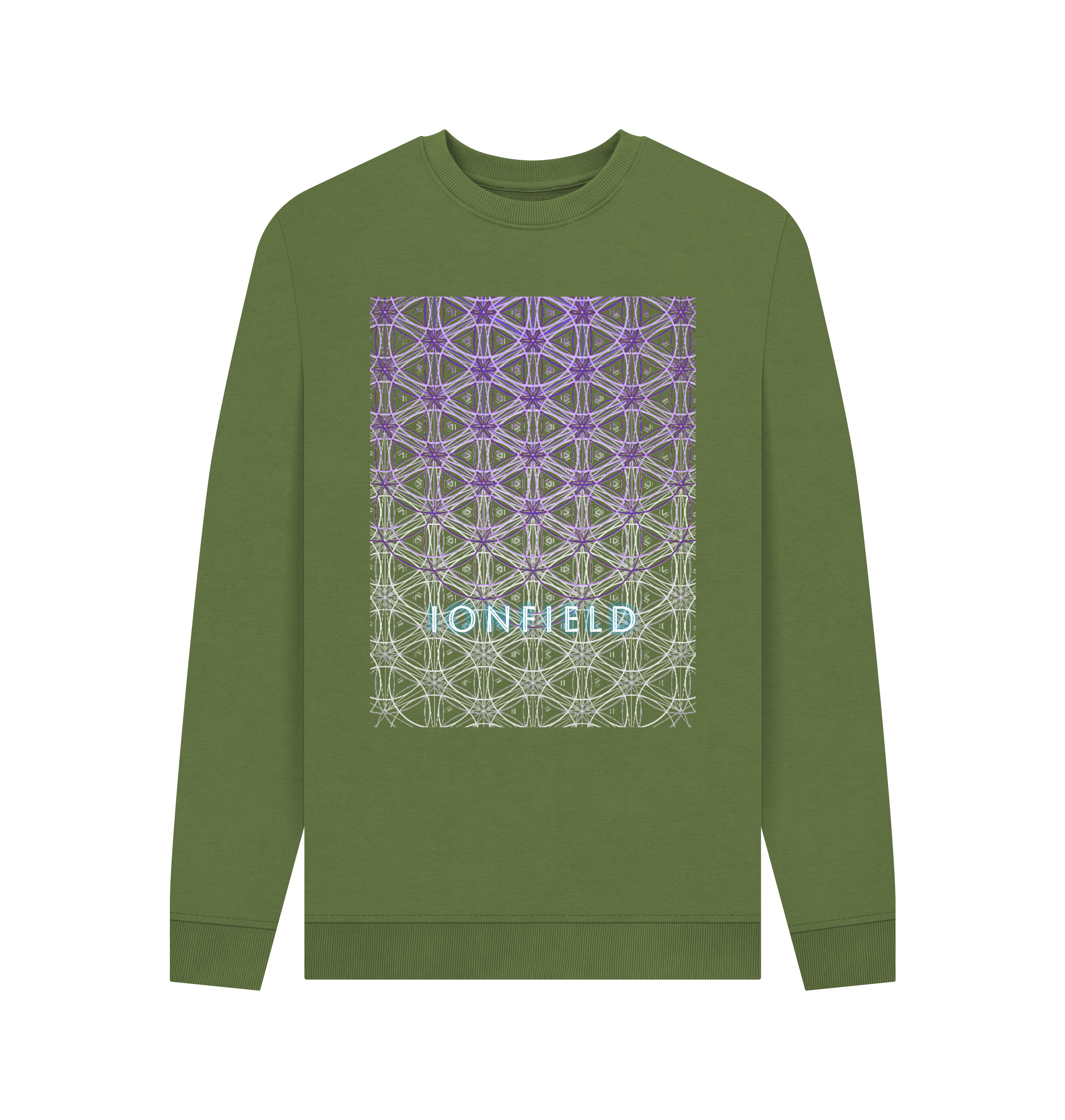 Khaki Printed Sweater Front