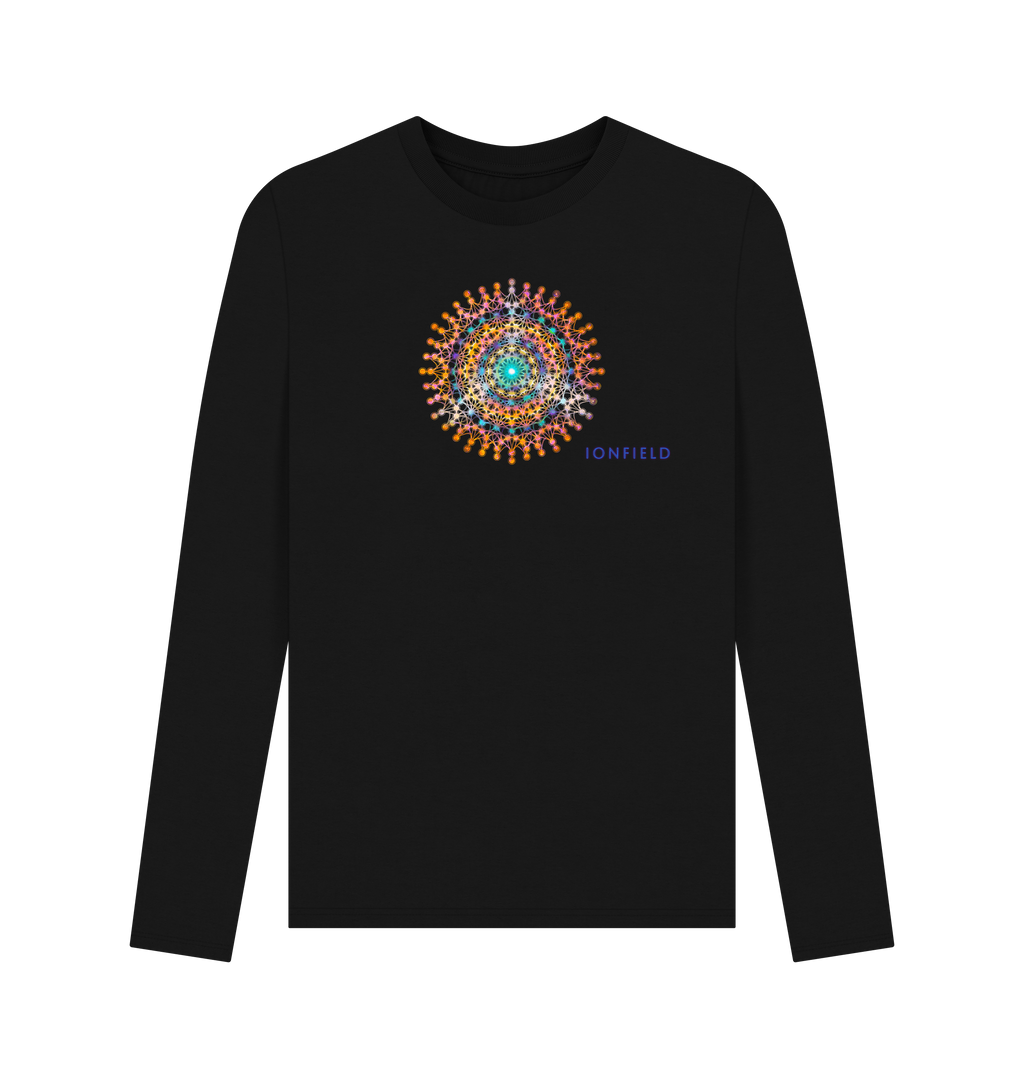 Black Printed Long Sleeve T Shirt Front