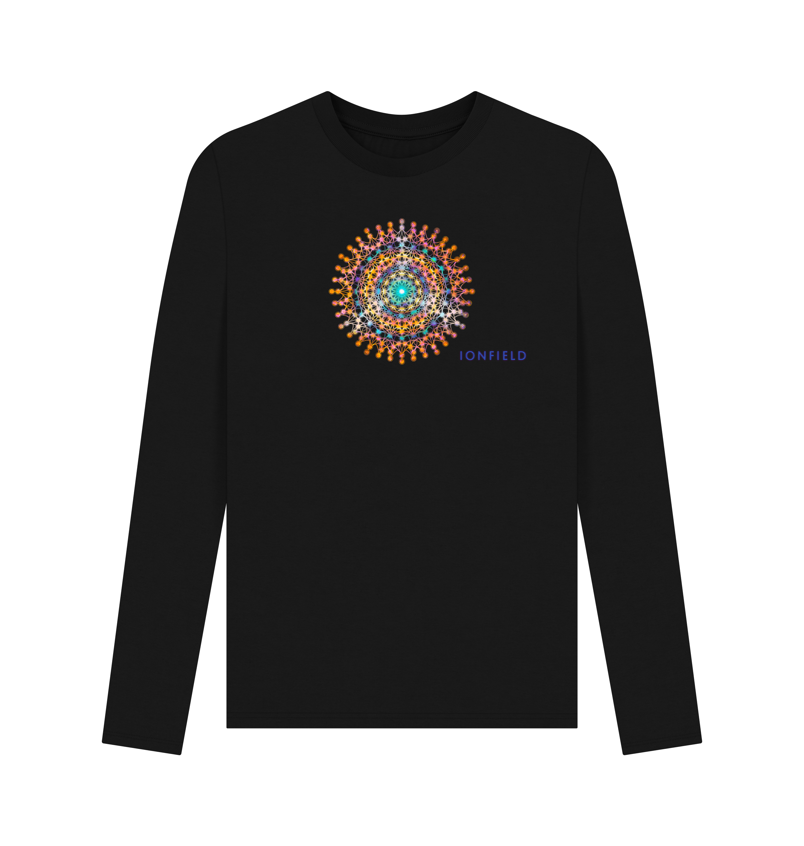 Black Printed Long Sleeve T Shirt Front